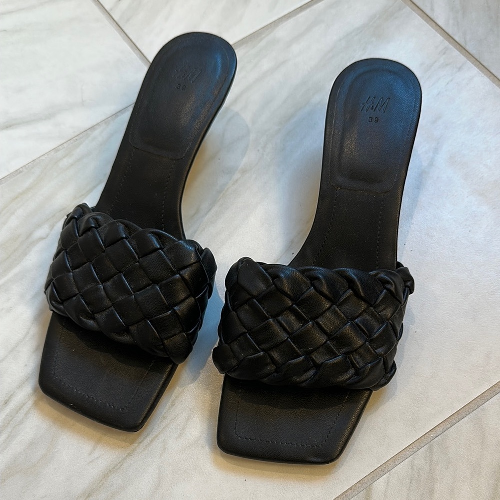 Black Braided Mules